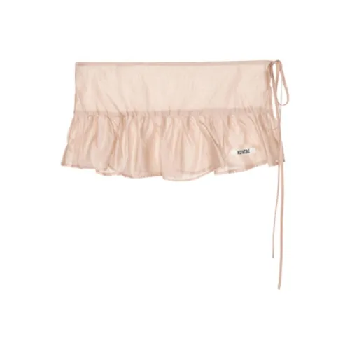 Nick Nicole Отделение Мини Прозрачная Юбка с Риффой_Розовая Повседневная Короткая Юбка Женская