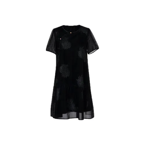 MSSHE Короткий рукав Платье Женское