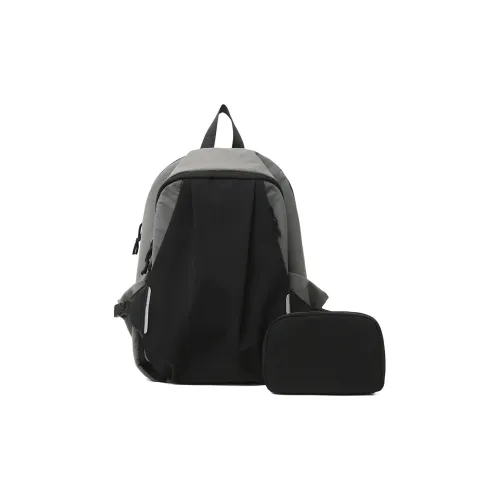 Touch Moon Canvas Backpack Unisex Black Gray Orange