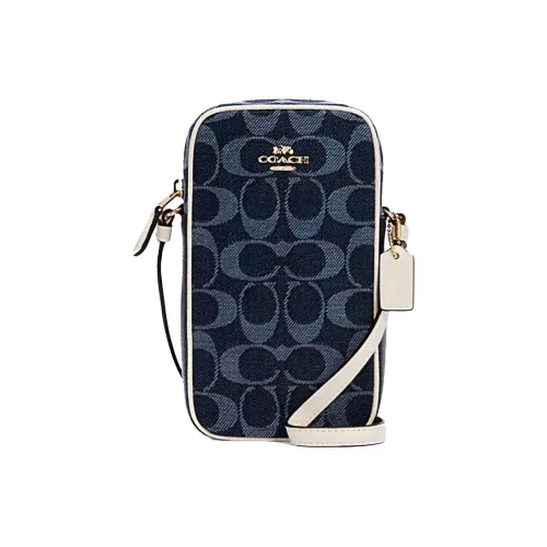 COACH N S Холст с кожей Сумка из холста Camera Сумка Одно плечо Через плечо Чехол для телефона Маленький Женские