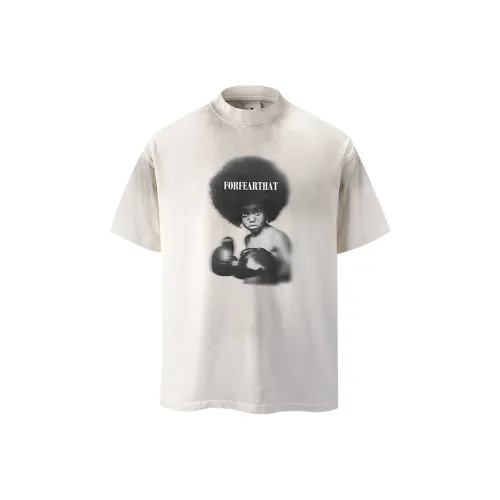 FOR FEAR THAT Дымчатый Белый Унисекс T-рубашки