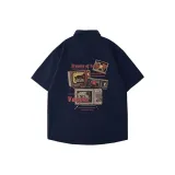 [Cool Comfortable] Темно-синий Синий (Ретро Телевизионный Логотип на Спине)