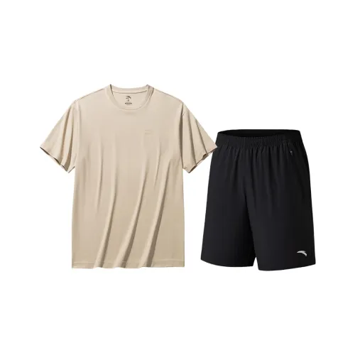 ANTA Короткий рукав Шорты Повседневная спортивная одежда Мужской