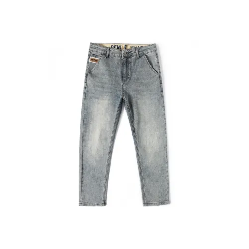 SNOOPY Грязь Синий Унисекс Джинсы