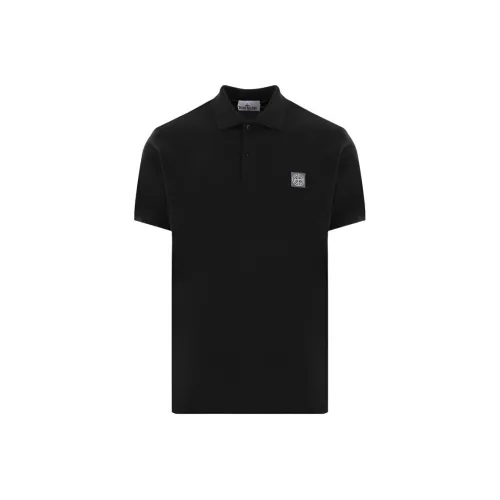 STONE ISLAND Мужская черная поло