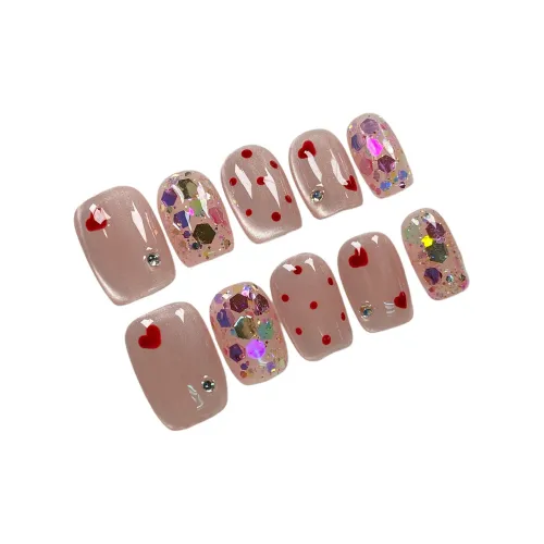 PURUITI Quiet Luxury Collection False Nail Короткий Квадрат Розовый Телесный Милый