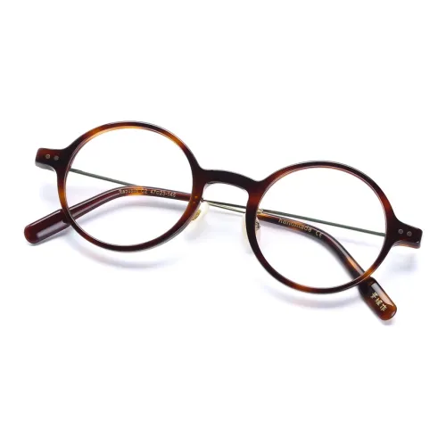 QINGZHIZUO Пластиковая оправа β-титан Ацетатная пластина Круглые Оправы для очков Унисекс Черепаховый цвет Черный