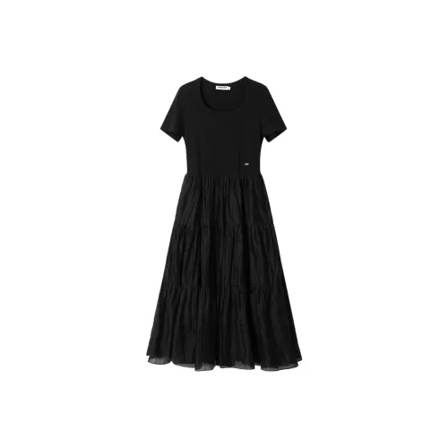 Bethine Черный Женские Короткие Платья с Короткими Рукавами