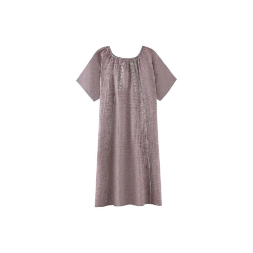 ZumashL S85231# Хлопковая пряжа Юбка Баклажаново-фиолетовый Женские Ночные сорочки