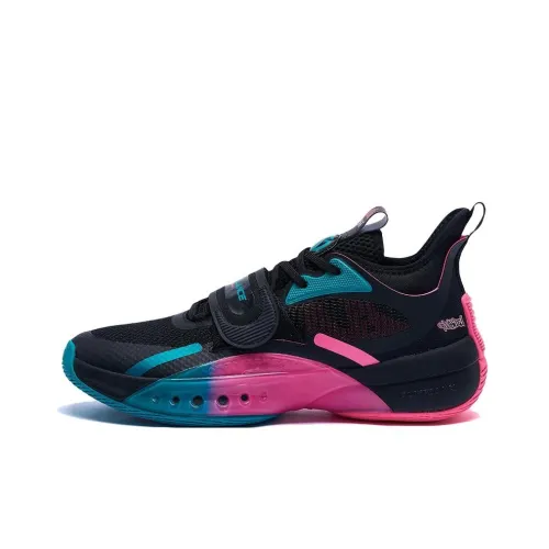 361° LIGHT UP Series Амортизация Износостойкие Низкие Баскетбольные Кроссовки Мужские Черные Синие Розовые