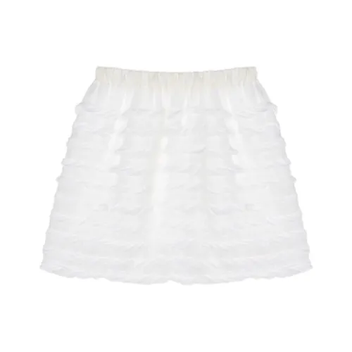 Nick Nicole Кружево с бахромой Mini Skirt_Сливочный Повседневный Короткая Юбка Женская