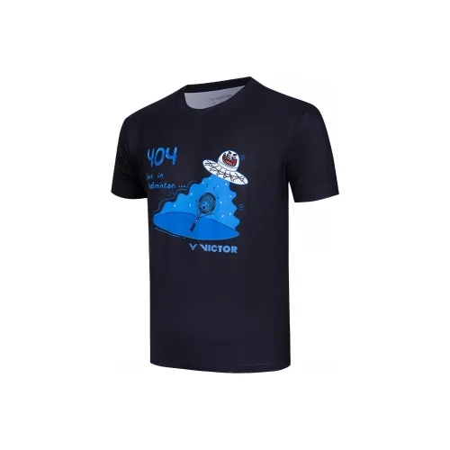 VICTOR Черная унисекс футболка