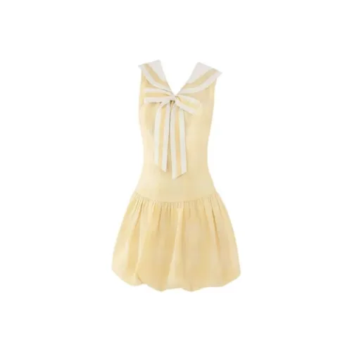 KYKW Желтые Женские Платья без Рукавов