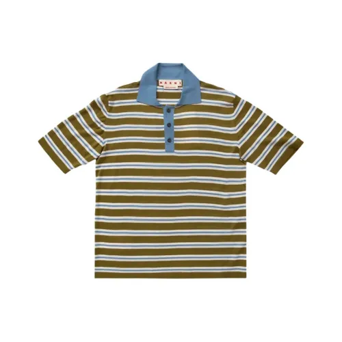 Marni Мужская поло оливково-зеленого цвета