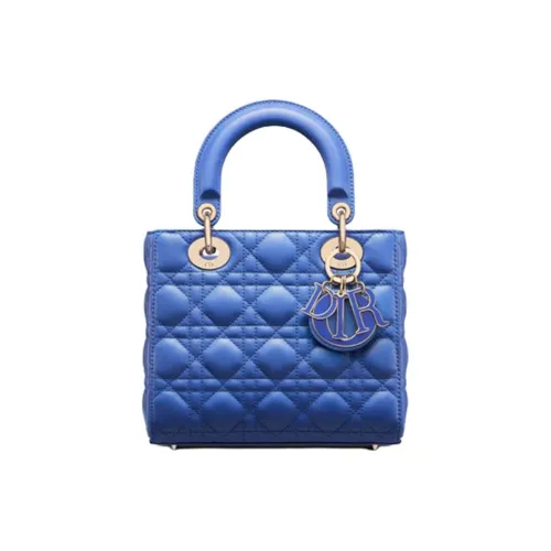 DIOR Lady Dior My ABCDior Овчина Сумка Сумка через плечо Сумка через плечо Маленькая Женская Кляйн-синяя