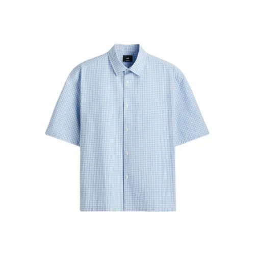 H&M Светло-синие Мужские Рубашки