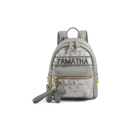 TAMATHA Полиуретан Рюкзак Женские Вышивка Серый