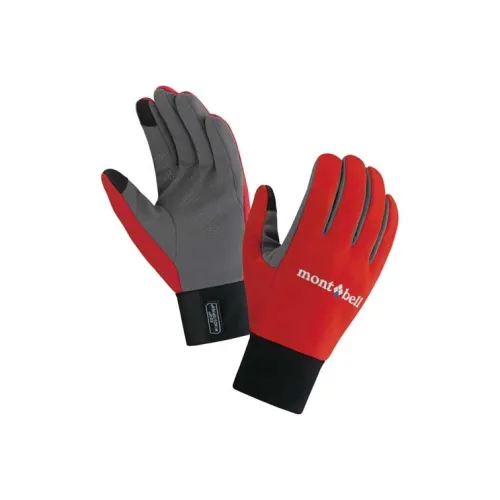 MONTBELL WINDSTOPPER Ткань Спортивные Перчатки Мужские Красные