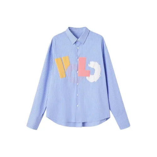 Holdoumen Blue Women's Shirts Холдоумен Синий Женские Рубашки