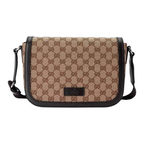 GUCCI Canvas Сумка Курьерская Сумка Сумка через плечо Сумка на плечо Мужская Цвет Эбеновое дерево Темно-коричневый