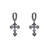 Серьги-кольца, черные, 1 пара