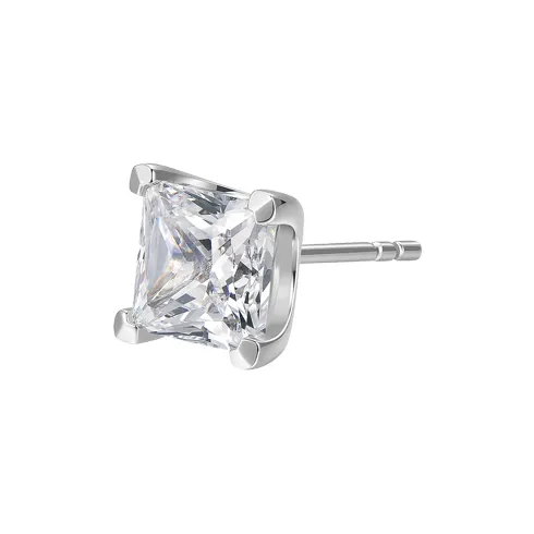 Sunshifen 18К Белое Золото с Покрытием Медь Одиночные Серьги-гвоздики с Белым Цирконом Унисекс