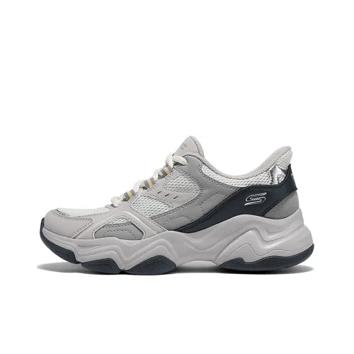 Skechers Slip ins Амортизаторы Шок Устойчивые к истиранию Противоскользящие Кроссовки с толстой подошвой Женские Серые