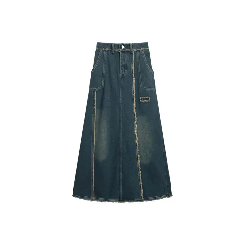 ABBY GODDESS Осенний деним длинный юбка женский