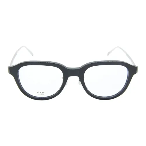 BERLUTI Металл Титан Круглые Оправы для очков Унисекс Черный