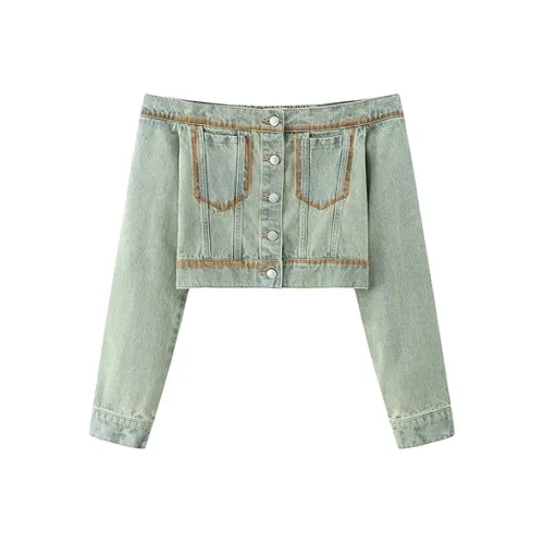 CHUU Светлый Деним Женское Короткое Пальто