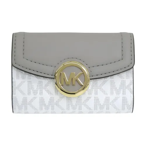 MICHAEL KORS ПВХ-покрытый холст Key Pouch Стандартный Женские Белый Серый