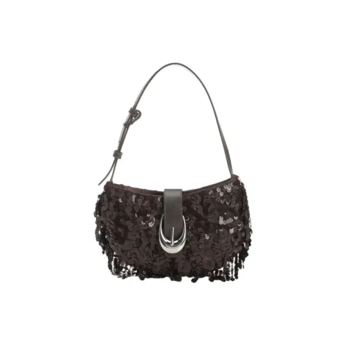 Staud Бусина Полумесяц Сумка через плечо Женская Коричневая