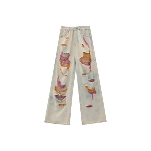 AURORA DIARY Бежевый Женские Джинсы