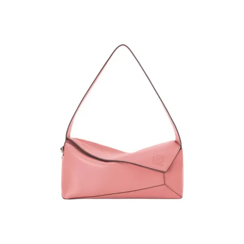 LOEWE Puzzle Hobo Коровья кожа Одно плечо Сумка Стандартная Женская Персиково-розовая