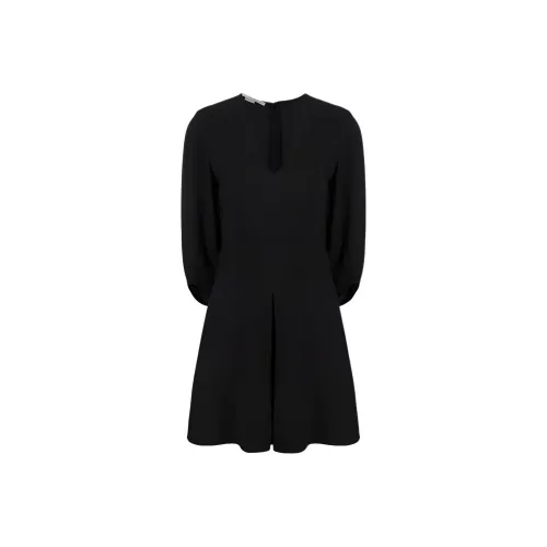 Stella McCartney Черное Женское Длинное Платье с Длинными Рукавами