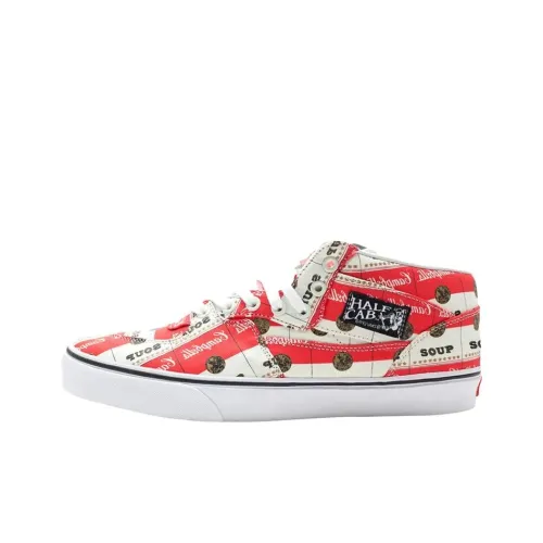 VANS x Supreme x Campbells Суп Half Cab Скейтборд Кроссовки Мужские Белый Красный