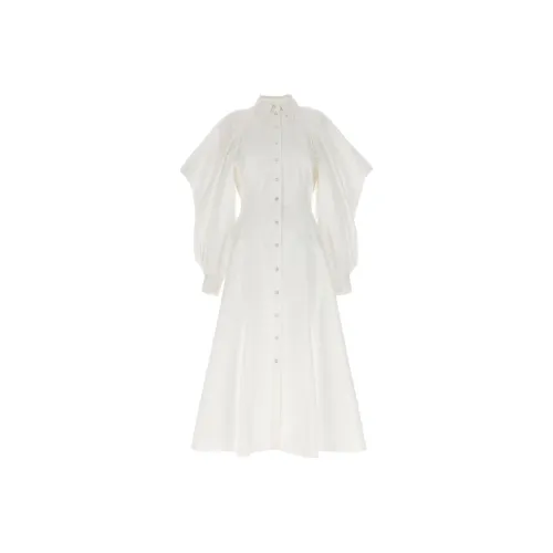 Alexander McQueen SS23 Длинное платье с длинными рукавами женское белое