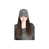 Дымчато-серый, шляпа с длинными прямыми волосами [холодный коричневый]