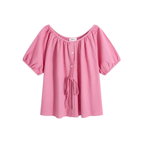Wbwq Фуксия Женские Шифоновые Рубашки