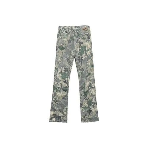 HELEH Зеленый Желтый Унисекс Джинсы