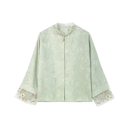 JK&JS Свежий зеленый женский короткий пальто