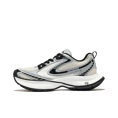 Erke Millennium Износостойкий и Легкий Низкий Топ Casual Женский Микрокристаллический Белый Щебеный Серый