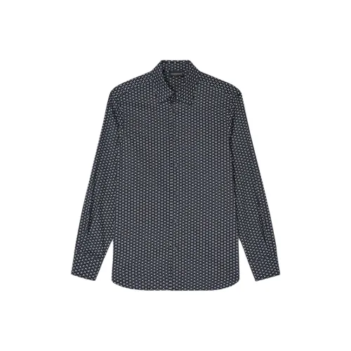 EMPORIO ARMANI Blue Men's Shirts EMPORIO ARMANI Синие Мужские Рубашки