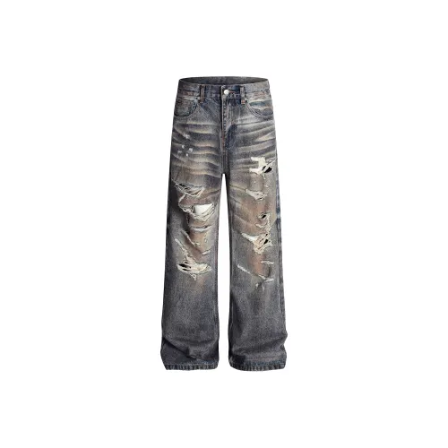 MT99 Винтажный синий Унисекс Джинсы