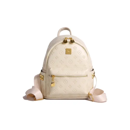 Miss Angel ПУ (полиуретан) Рюкзак Женский Белый Розовый