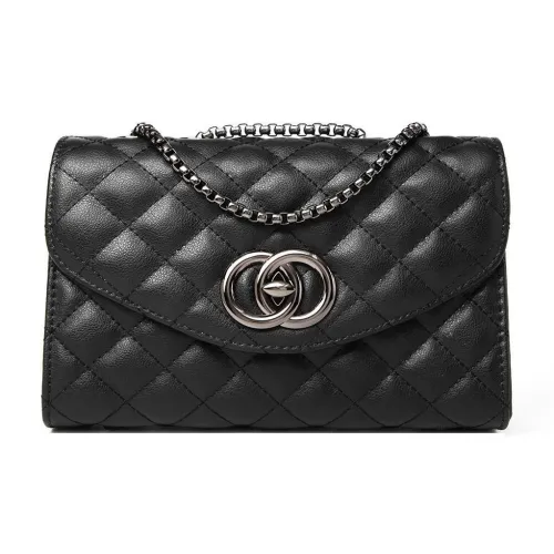 DOSRFINI Сумка через плечо из коровьей кожи плечевая сумка среднего размера женская черная