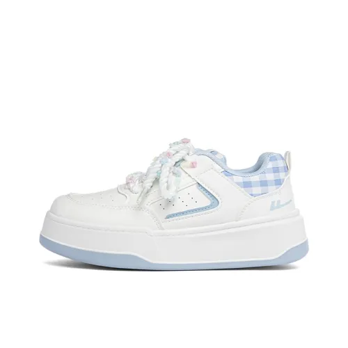 Warrior Износостойкий и Легкий Низкий Топ Скейтборд Кроссовки Женские Бежево-Синие