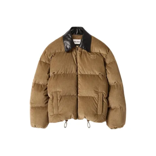 MIU MIU Cork Beige Women's Down Jackets MIU MIU Корк Бежевый Женские Пуховики