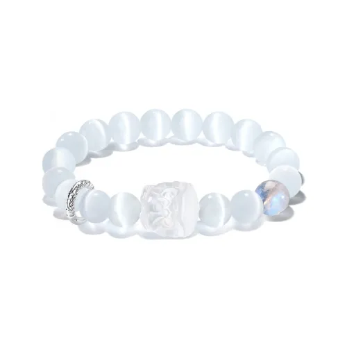 LINLANGZUI Естественный Стекло Кошачий глаз Браслеты Унисекс