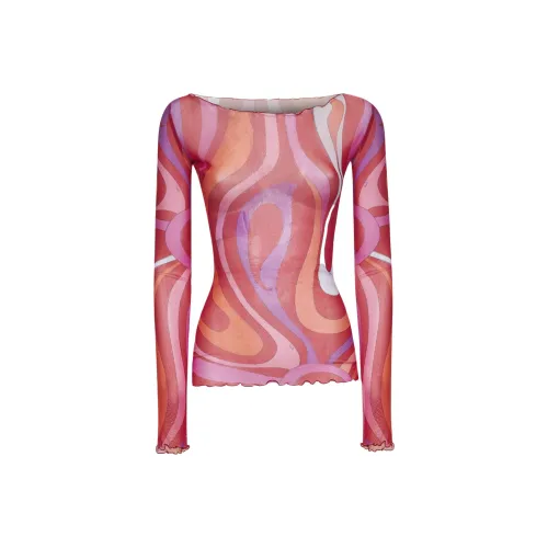 EMILIO PUCCI Коралловый Женские T-рубашки